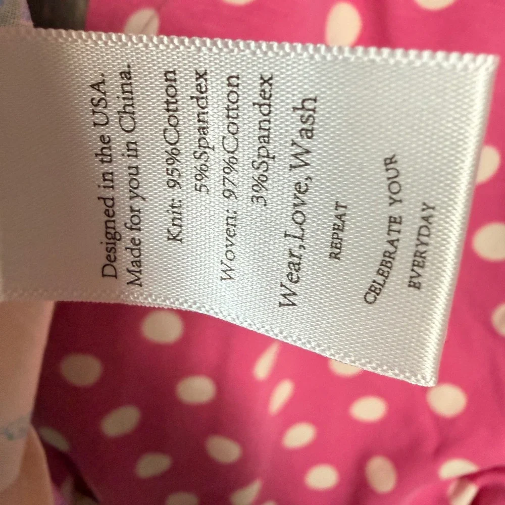 Cotton Castle Platinum Balcony Tunic Shorts Set Sz 6 Pink Polka Dot Boutique NEW